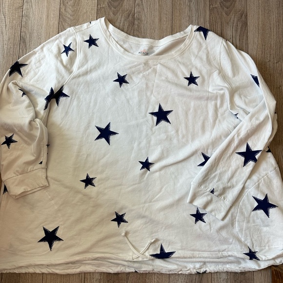 Belle Beach by Kim Gravel French Terry Seaside Drawstring Top American Stars 4X - Picture 2 of 10